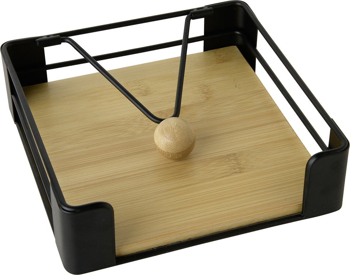 IHR servethouder - 17.5x17.5x5.5cm - zwart    10107