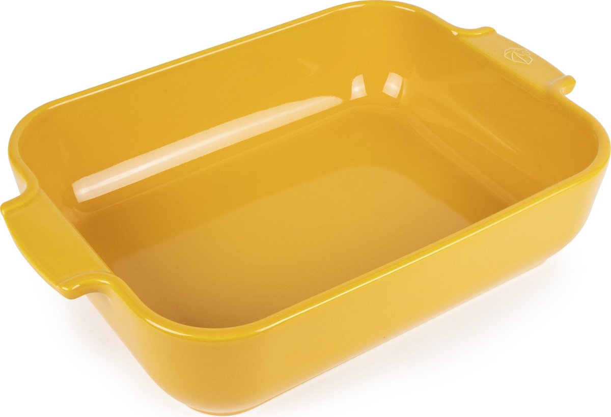 PEUGEOT APPOLIA rechthoekige keramische ovenschaal 32cm - Saffraangeel