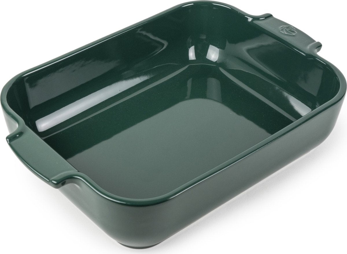 PEUGEOT APPOLIA rechthoekige keramische ovenschaal 32cm - Bosgroen