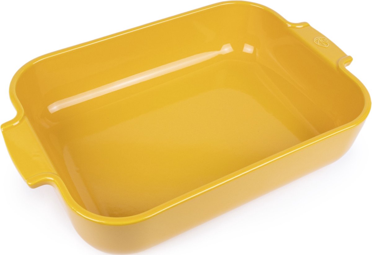 PEUGEOT APPOLIA rechthoekige keramische ovenschaal 36cm - Saffraangeel