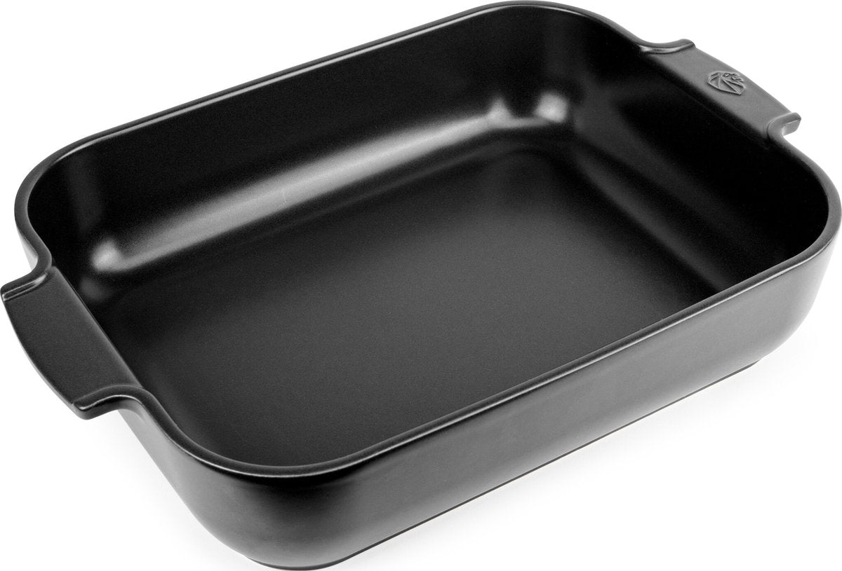 PEUGEOT APPOLIA rechthoekige keramische ovenschaal 40cm - Satijn zwart