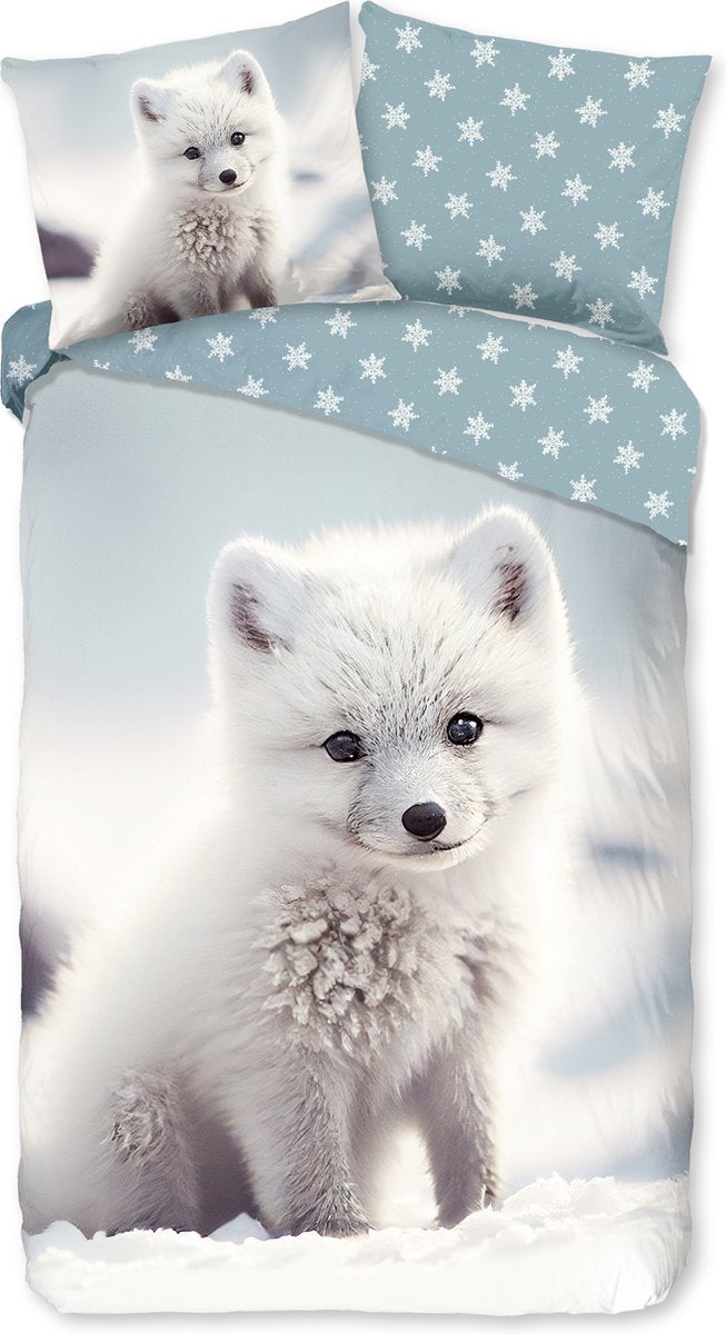 GOODMORNING Dekbedovertrek - 140x220cm 33021 baby poolvos flanel wit
