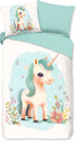 GOODMORNING Dekbedovertrek - 140x220cm - 33047 flanel unicorns multi