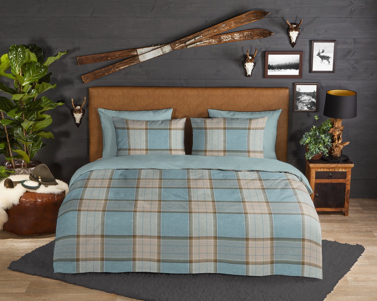 GOODMORNING Dekbedovertrek - 200x220cm - 20092 flanel ruit multi