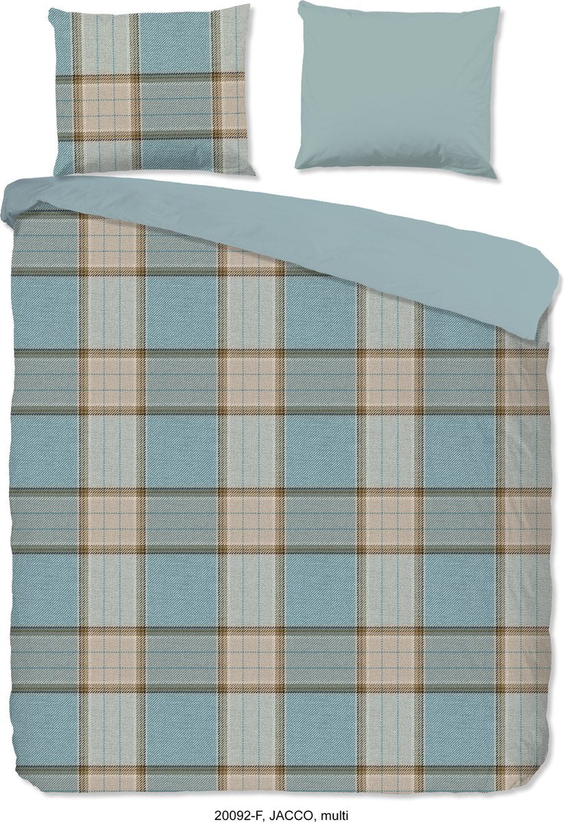 GOODMORNING Dekbedovertrek - 200x220cm - 20092 flanel ruit multi