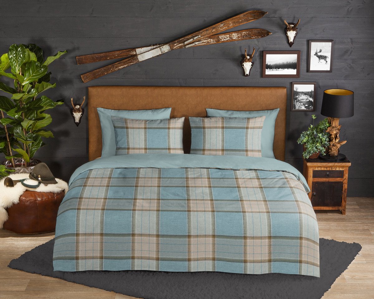 GOODMORNING Dekbedovertrek - 240x220cm - 20092 flanel ruit multi