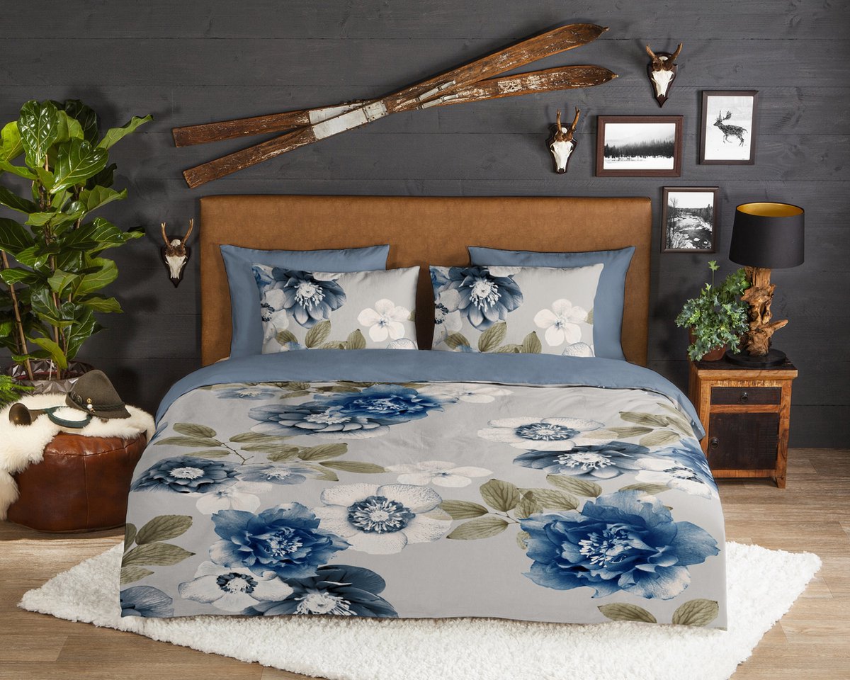 GOODMORNING Dekbedovertrek - 240x220cm - 31076 flanel bloemen multi