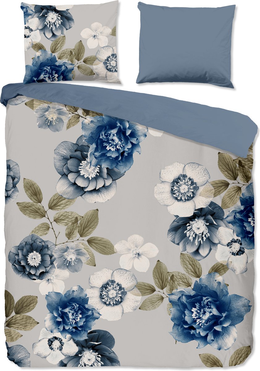 GOODMORNING Dekbedovertrek - 240x220cm - 31076 flanel bloemen multi