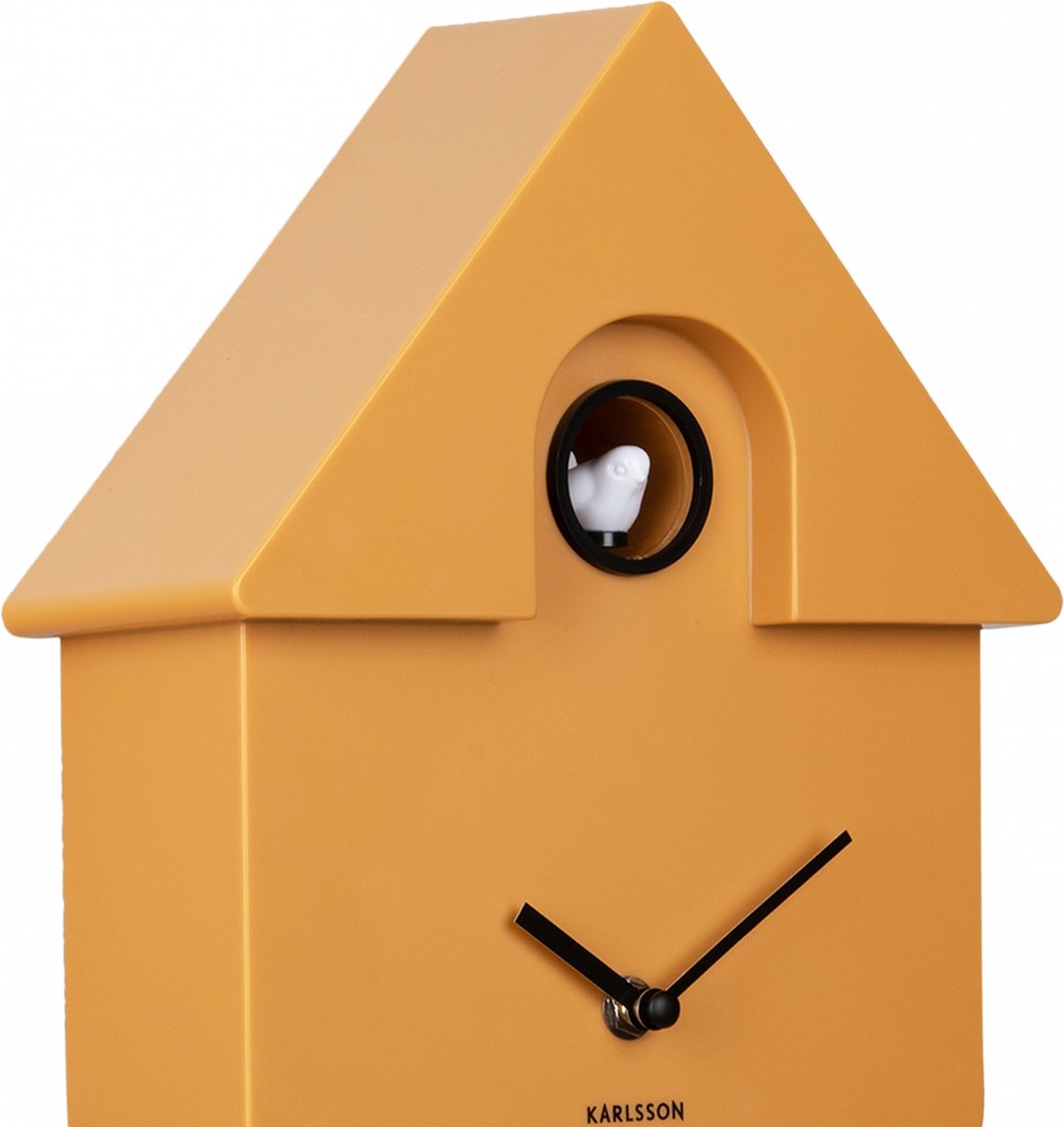 CUCKOO wandklok modern - 41x8.5x21.5cm - Ochre yellow