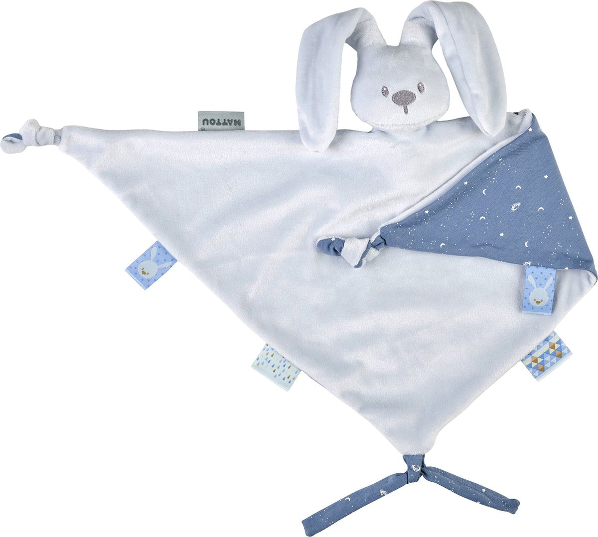 NATTOU Lapidou doudou maxi - blauw pastel m/gedrukt motief