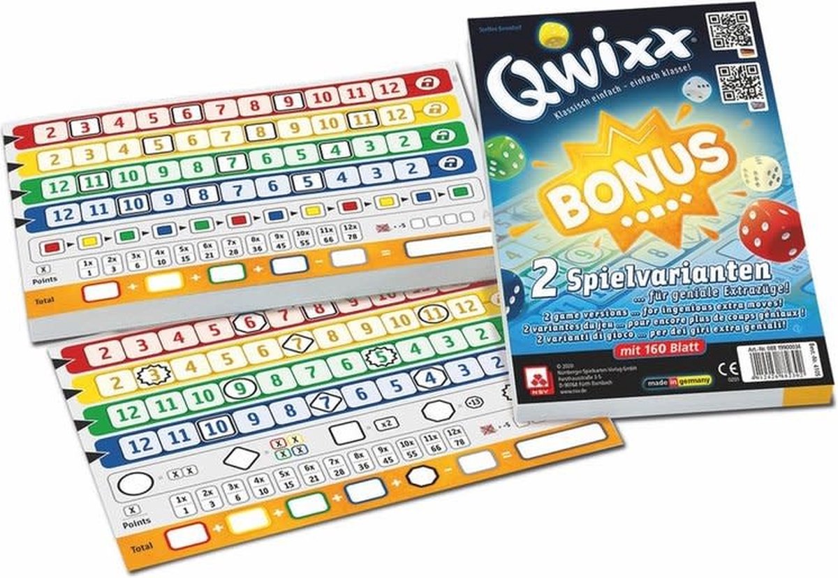 WGG Spel - qwixx bonus - dobbelspel