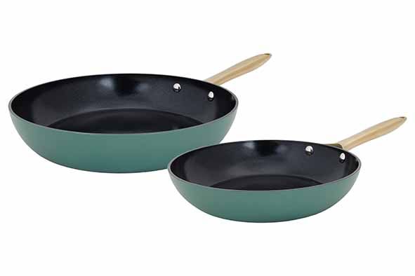 COSY&TRENDY Elegance set 2 braadpannen - 24 + 28cm - groen