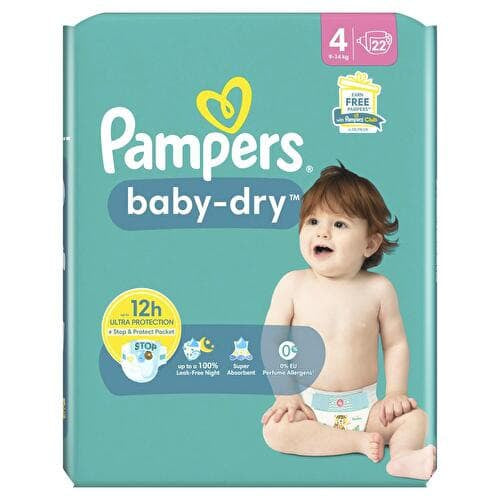 PAMPERS Baby dry maat 4 9/14kg - 22st.