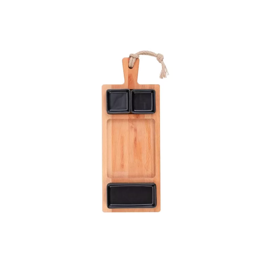 Set borrel plank met schaaltjes en boek: borrelen van de plank