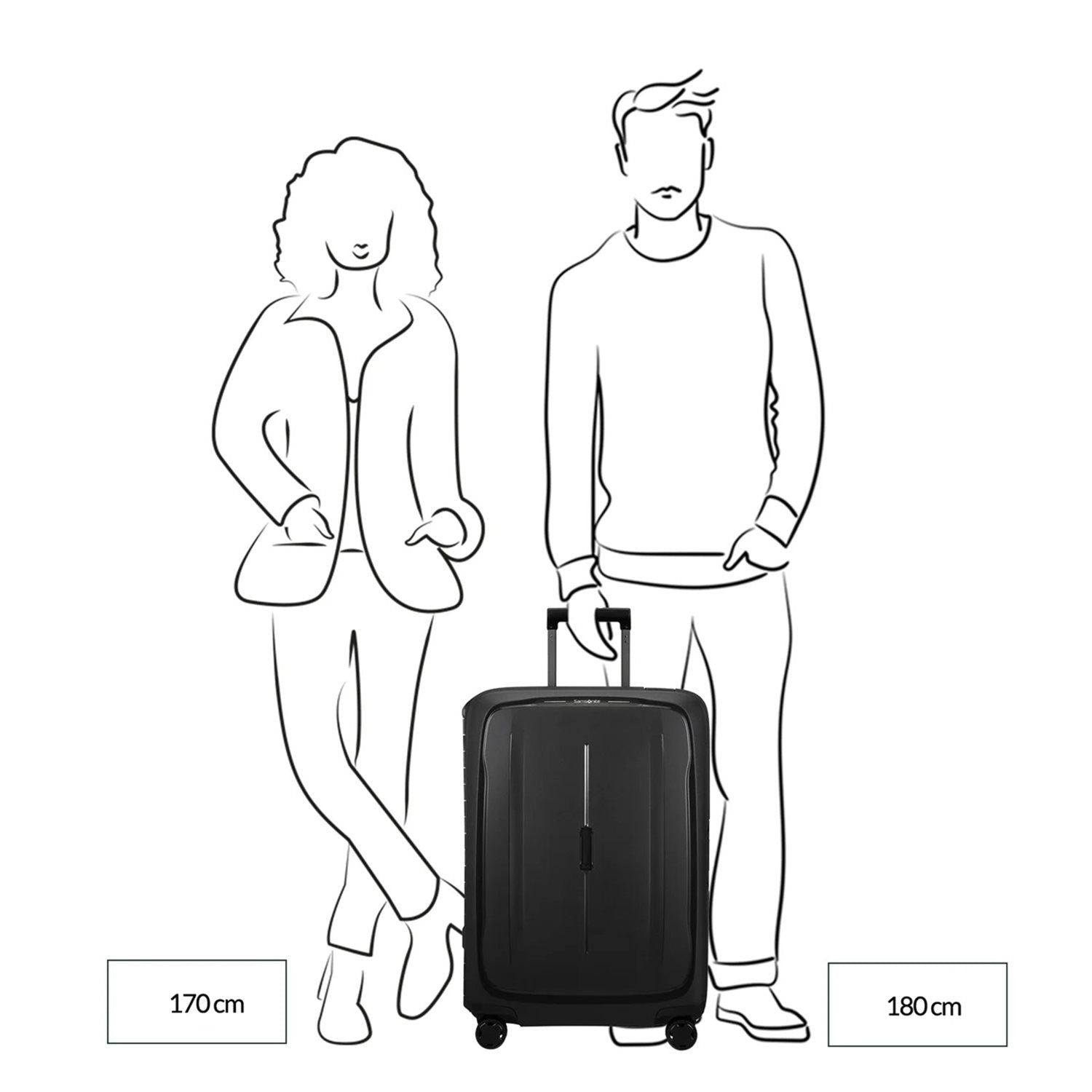 Samsonite ESSENS spinner reiskoffer - 69 x25cm 4 wielen - Charcoal/Red