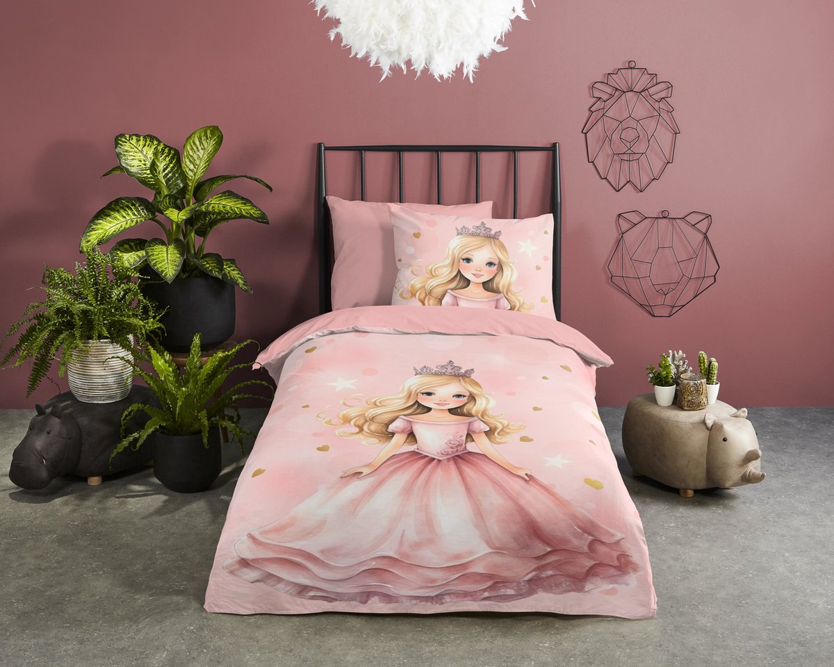 GOODMORNING Dekbedovertrek kids- 140x22 cm - 33135 pink