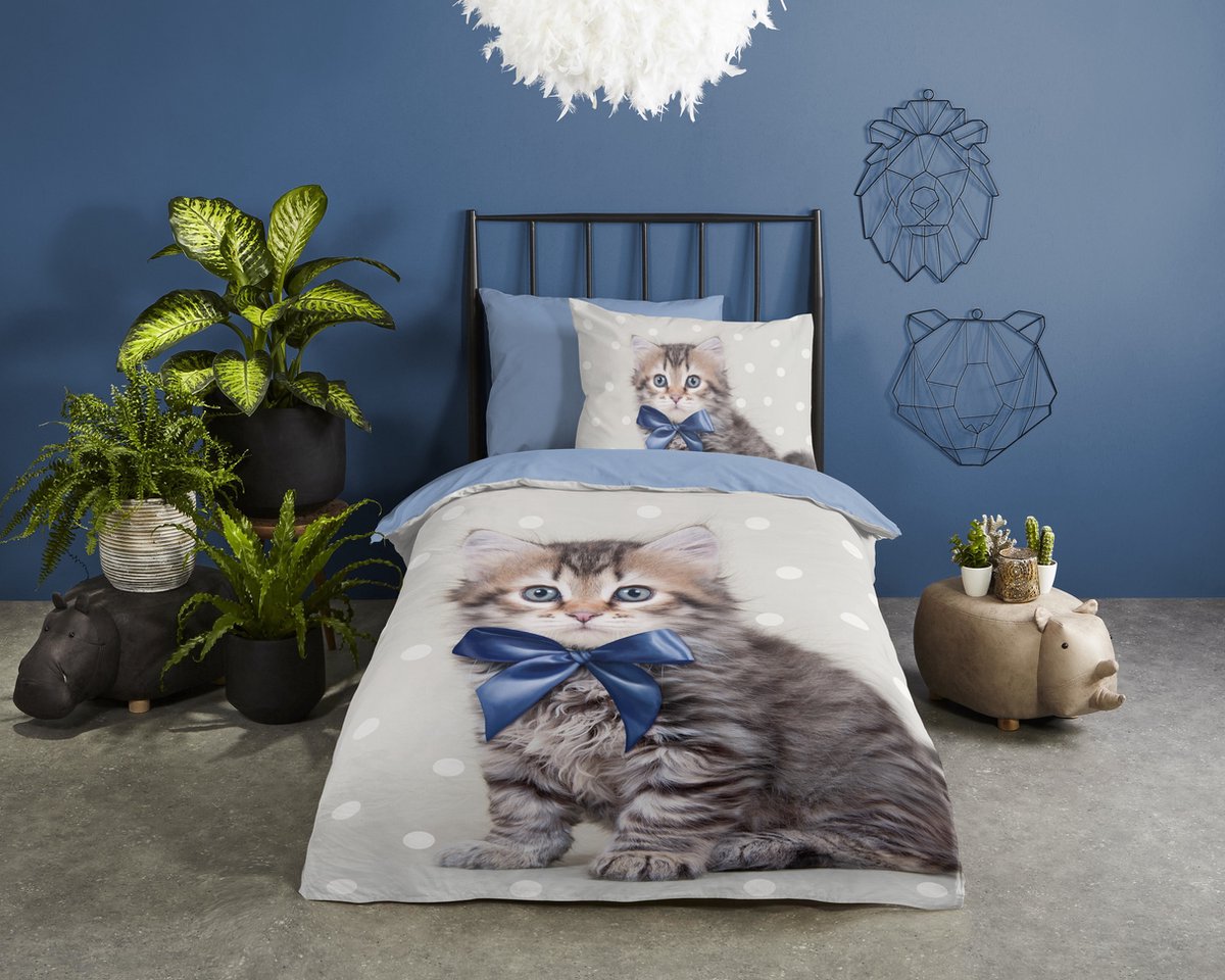 GOODMORNING Dekbedovertrek kids- 140x22 cm - 33094 blauw