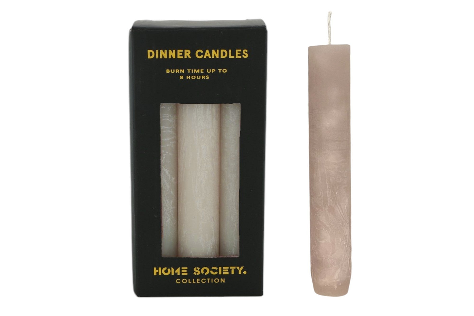 HOME SOCIETY Tafelkaarsen 4st.- S 15cm - greige