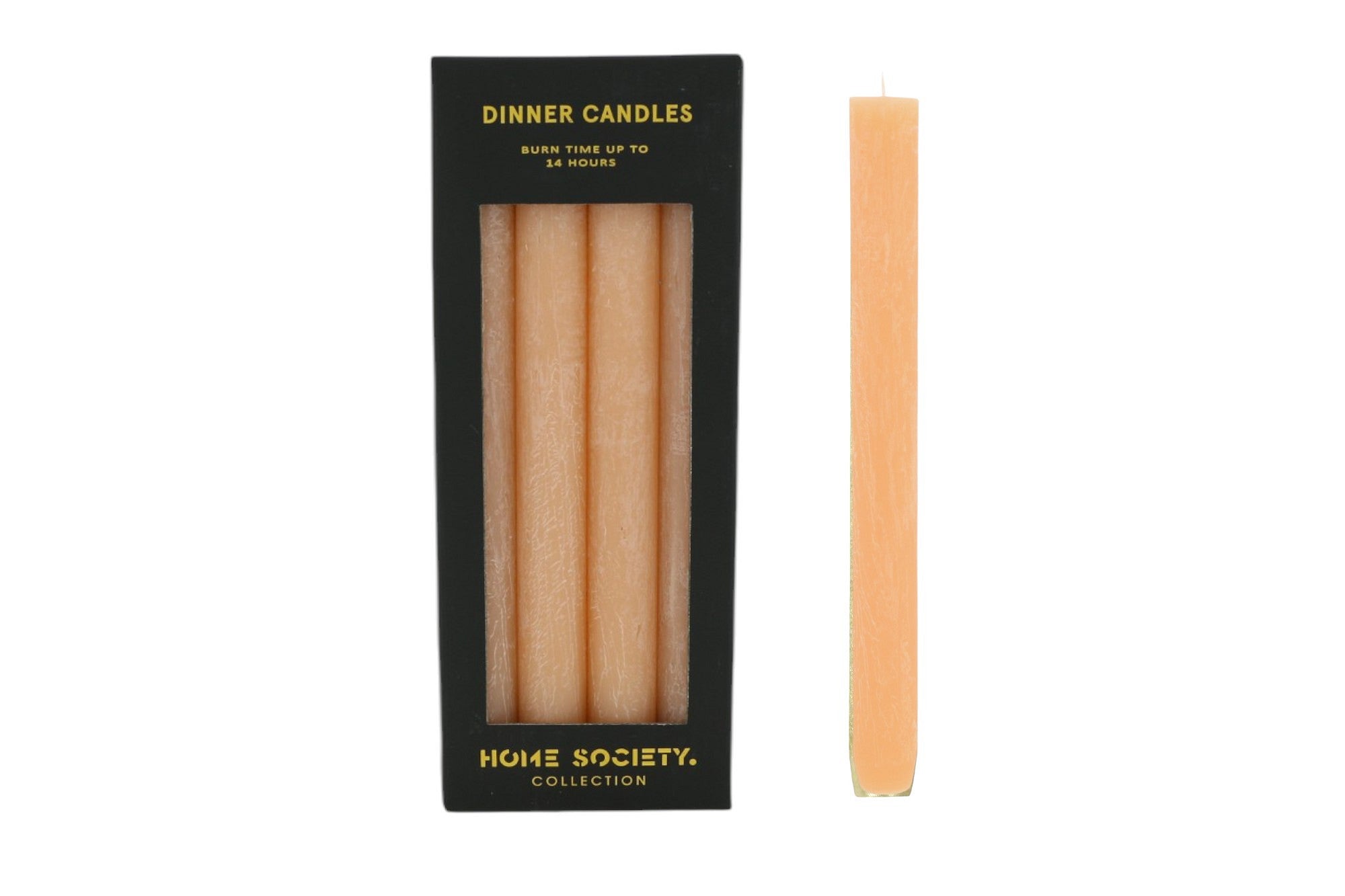 HOME SOCIETY Tafelkaarsen 25.5cm 4st.- peach