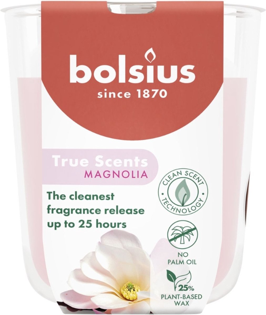 BOLSIUS Geurkaars in glas - magnolia true scents