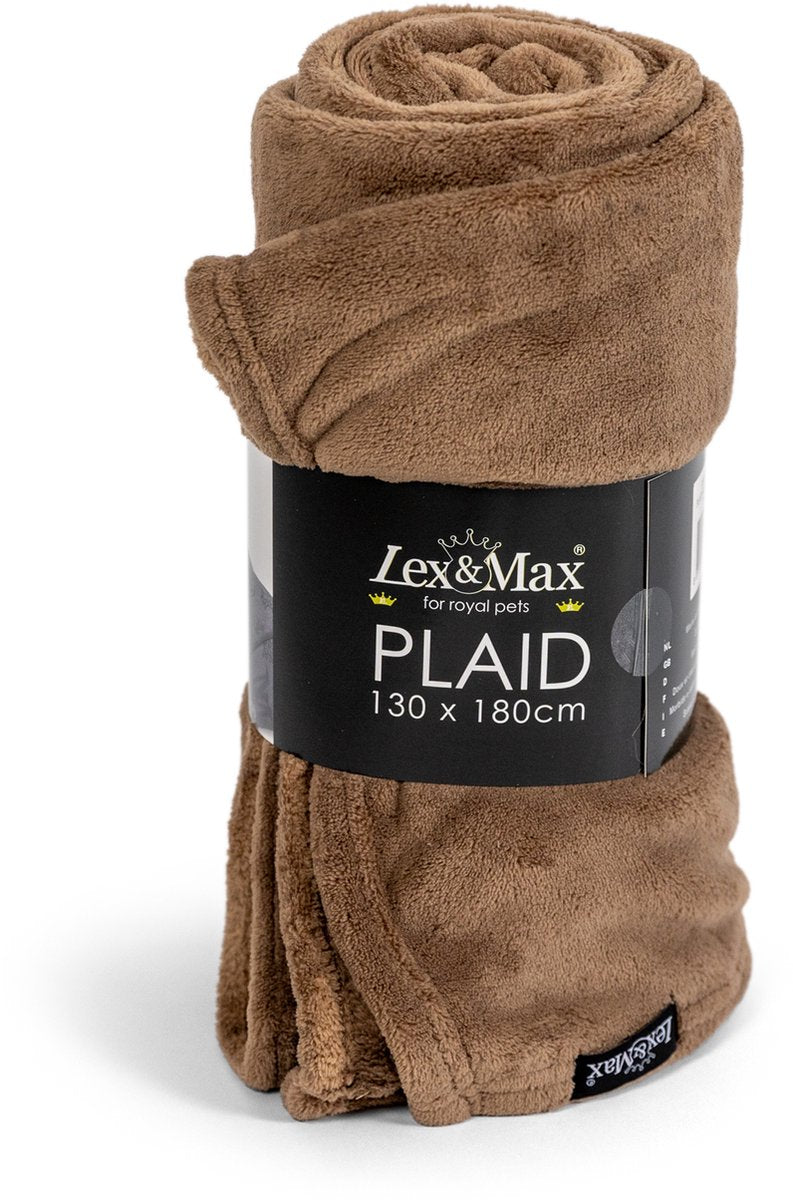 L&M Plaid fleece - 130x180cm -taupe/grey