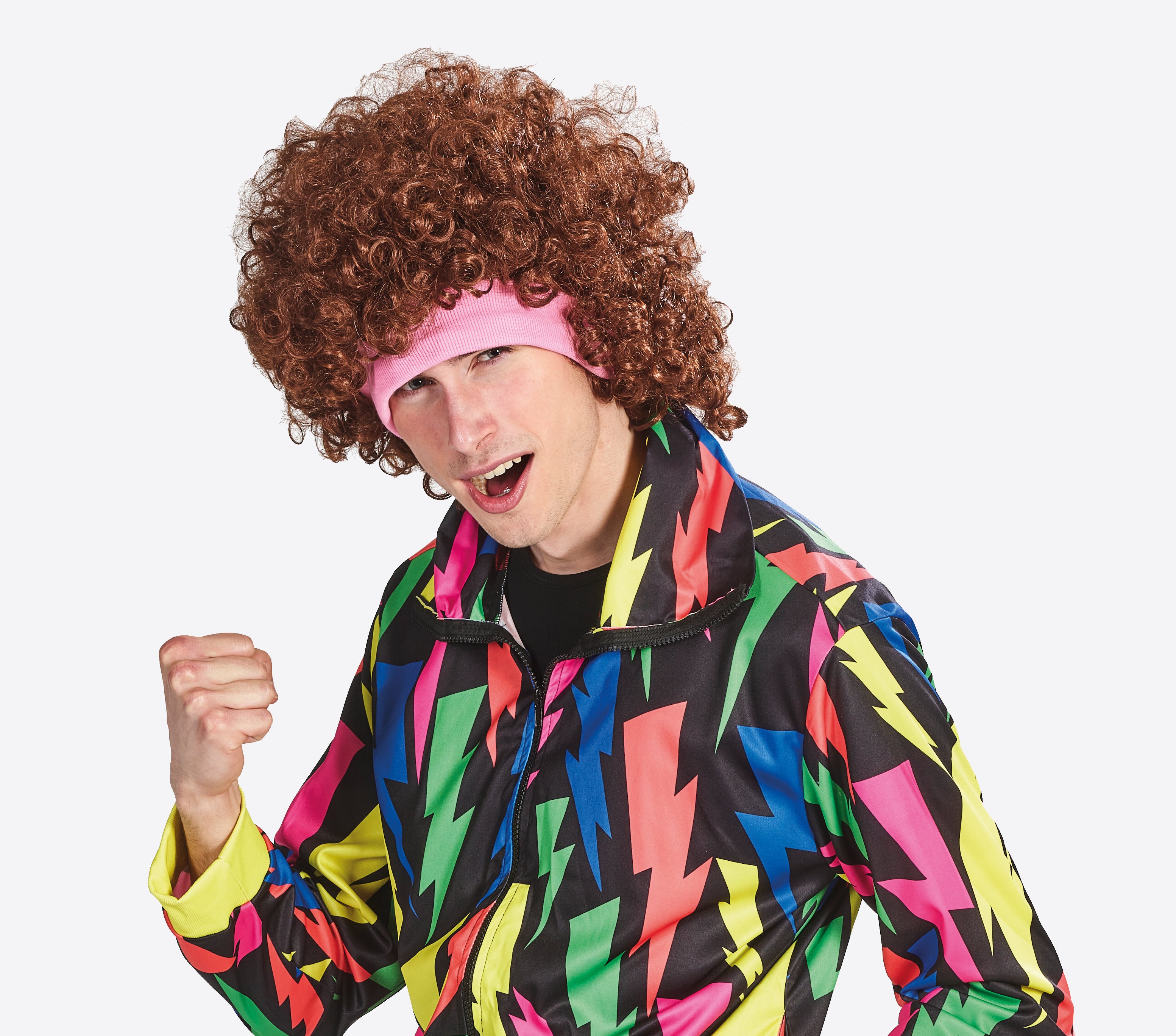 Pruik krulllend haar met haarband
