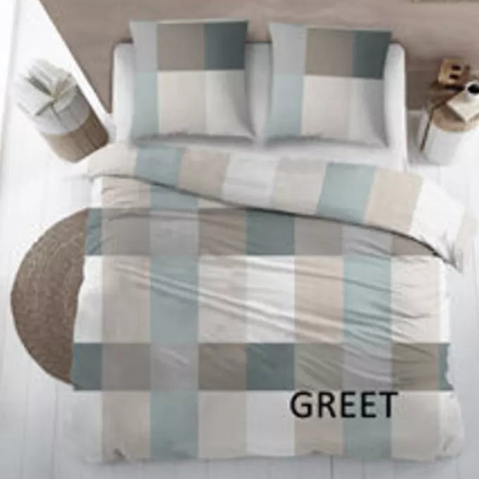 DREAMS Greet dekbedovertrek flanel - 140 x220cm - groen