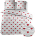DREAMS Evi dekbedovertrek flanel - 200x 220cm - wit/ rood