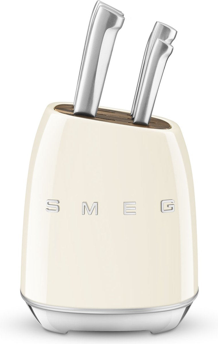 SMEG Messenblok 6 rvs messen - cream