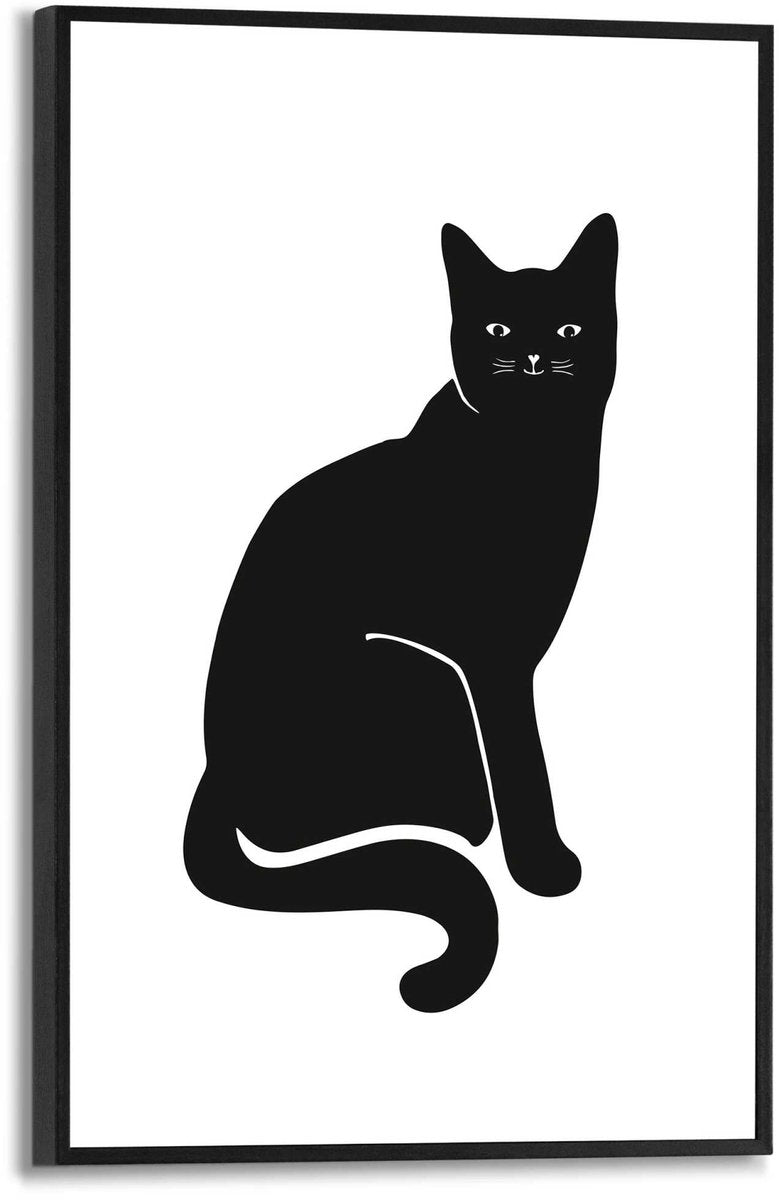 Slim frame black - 20x30cm - black cat