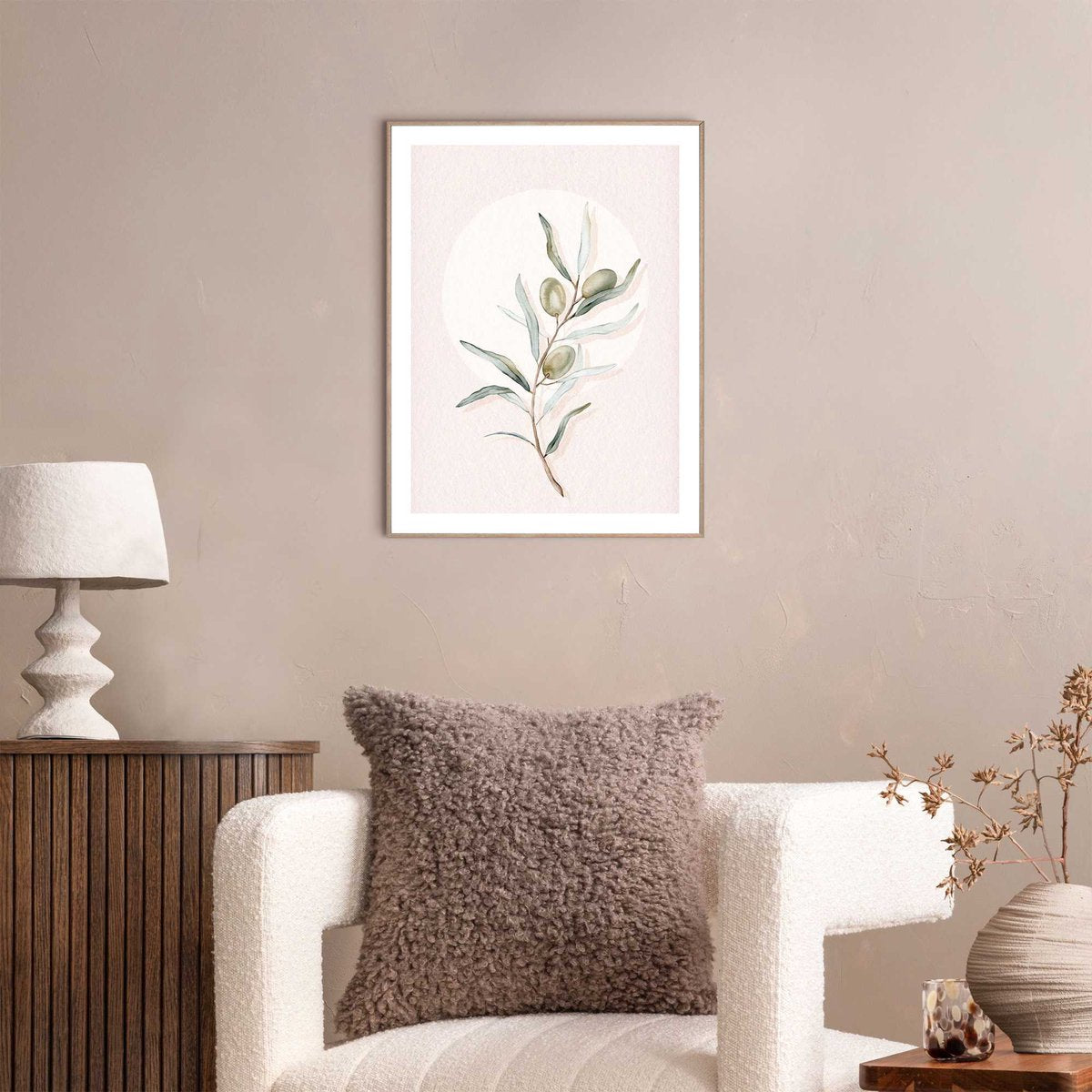 Slim frame wood - 30x40cm - circle olive