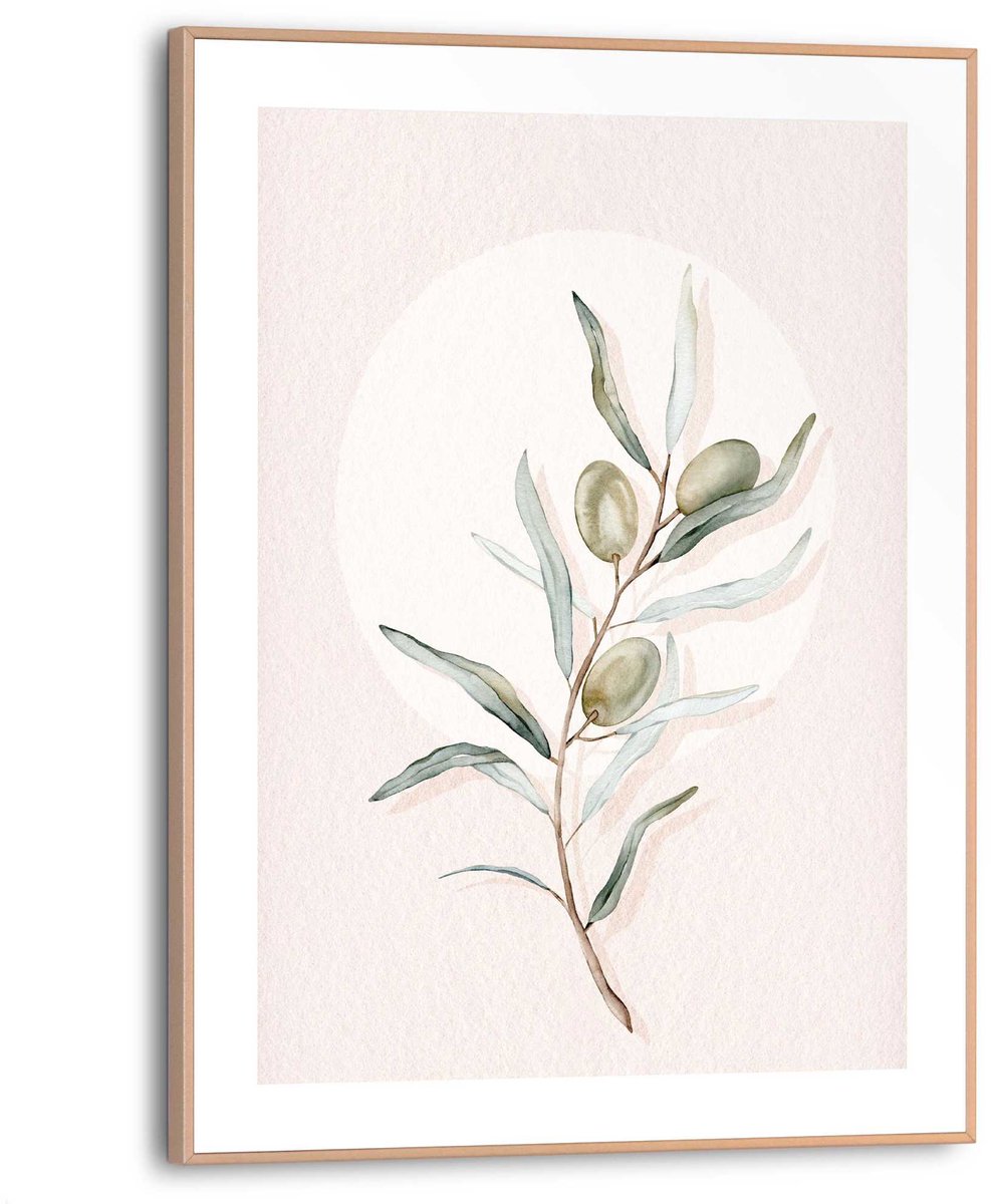 Slim frame wood - 30x40cm - circle olive