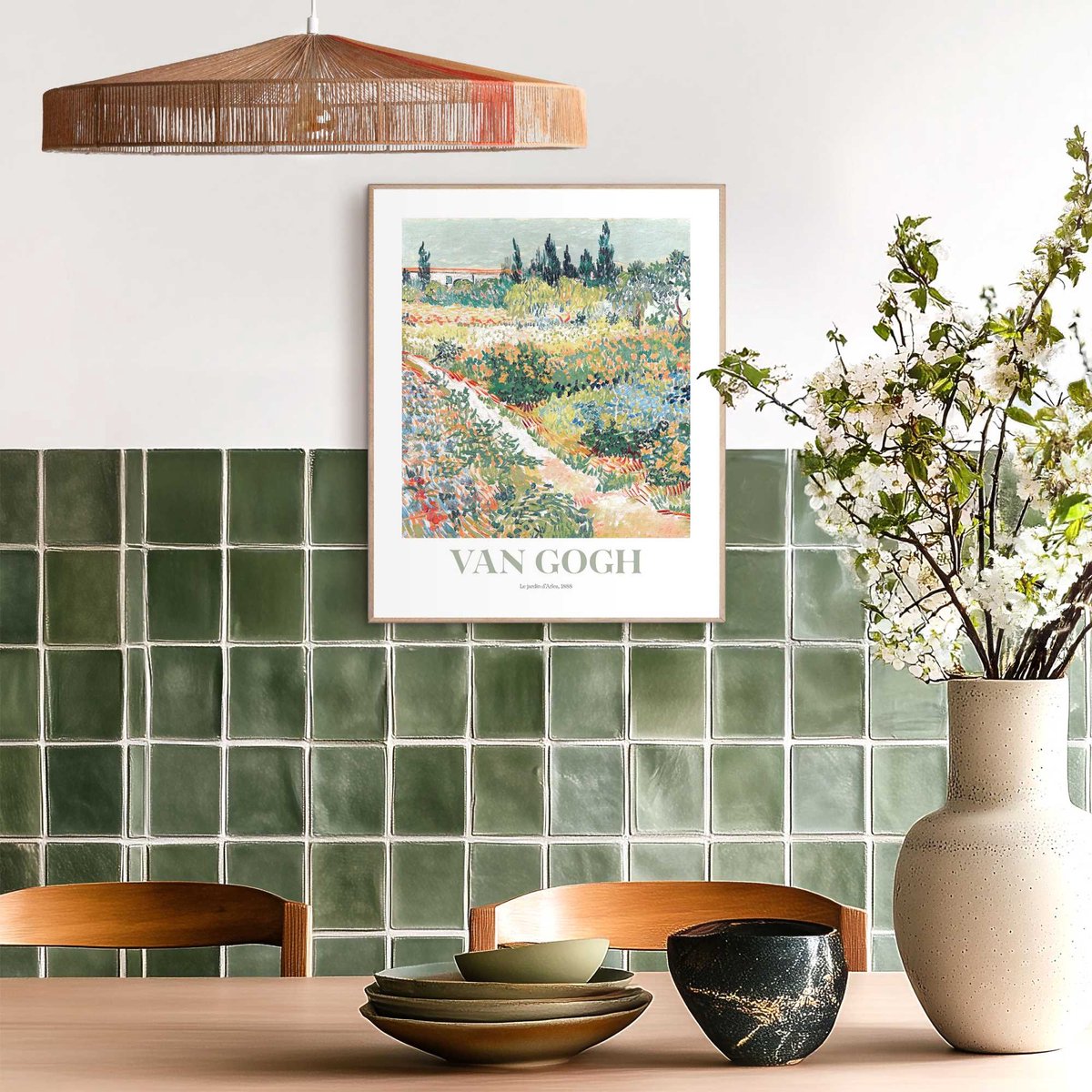 Slim frame wood - 40x50cm - Van Gogh garden des Arles