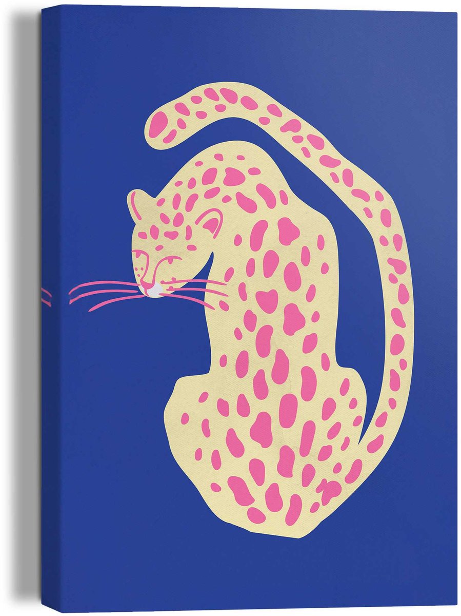 Giclee on canvas - 20x30cm - blue pink cat