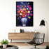 Deco glass  78x116cm - delft flowers