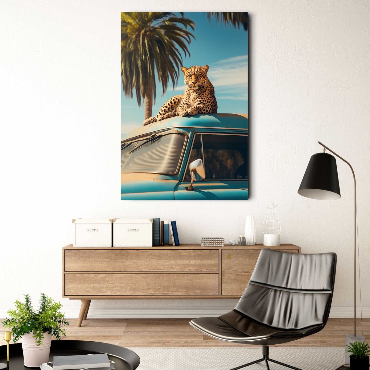Deco glass  78x116cm - tiger rooftop
