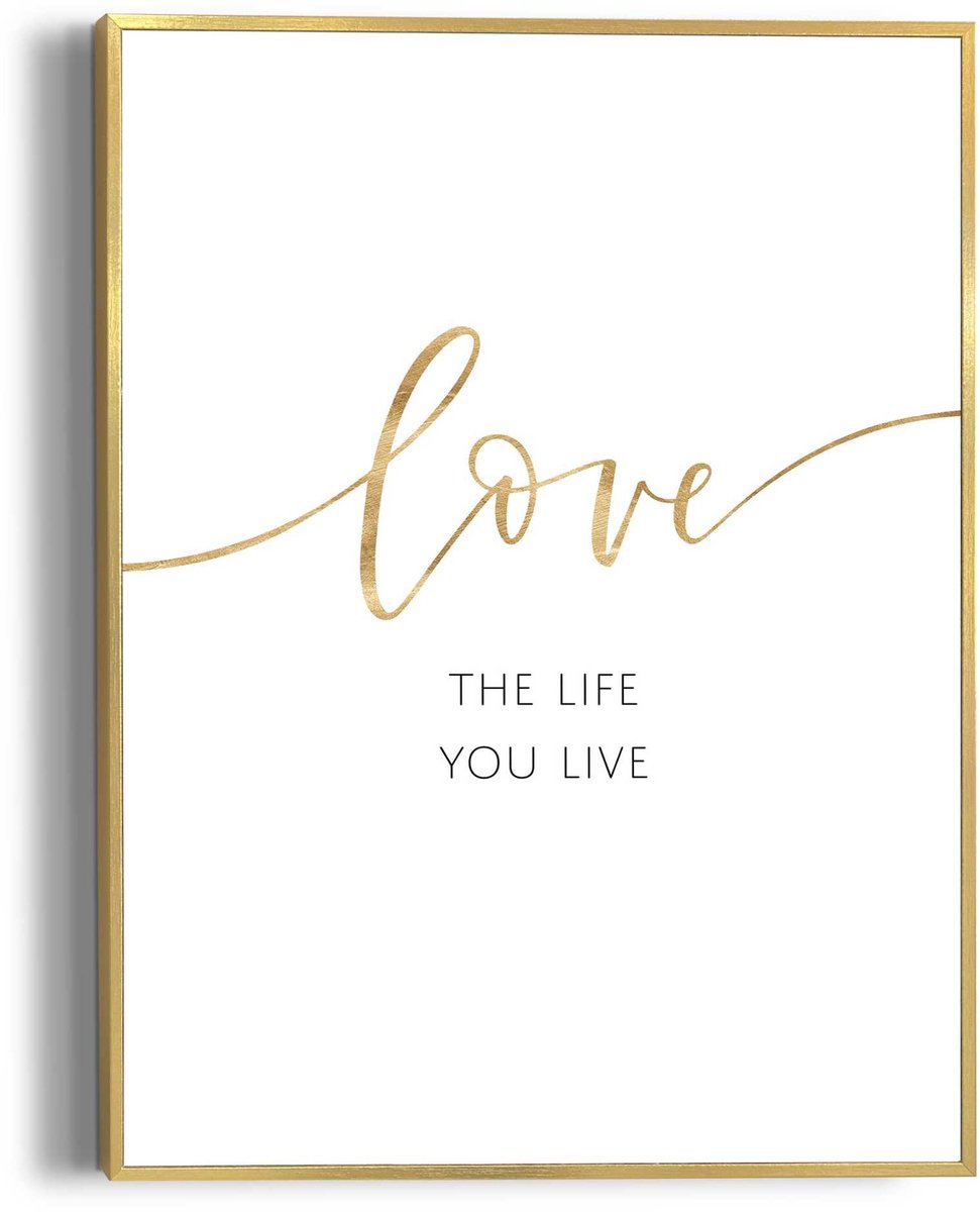 Slim frame gold - 30x40cm - life is love
