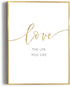 Slim frame gold - 30x40cm - life is love