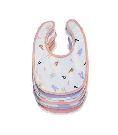 LASSIG Slabbetjes 5st.- Happy fruits peach/ pastel lila