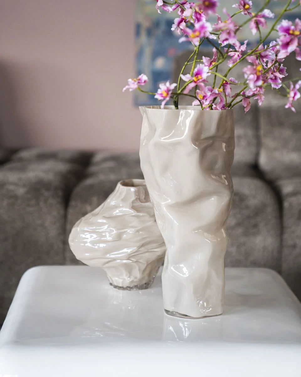 BY BOO Rias vaas - S 26.5x17x22cm - taupe