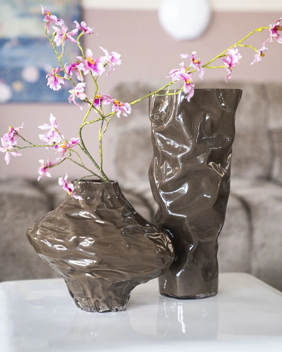 BY BOO Rias vaas - S 26.5x17x22cm - bruin