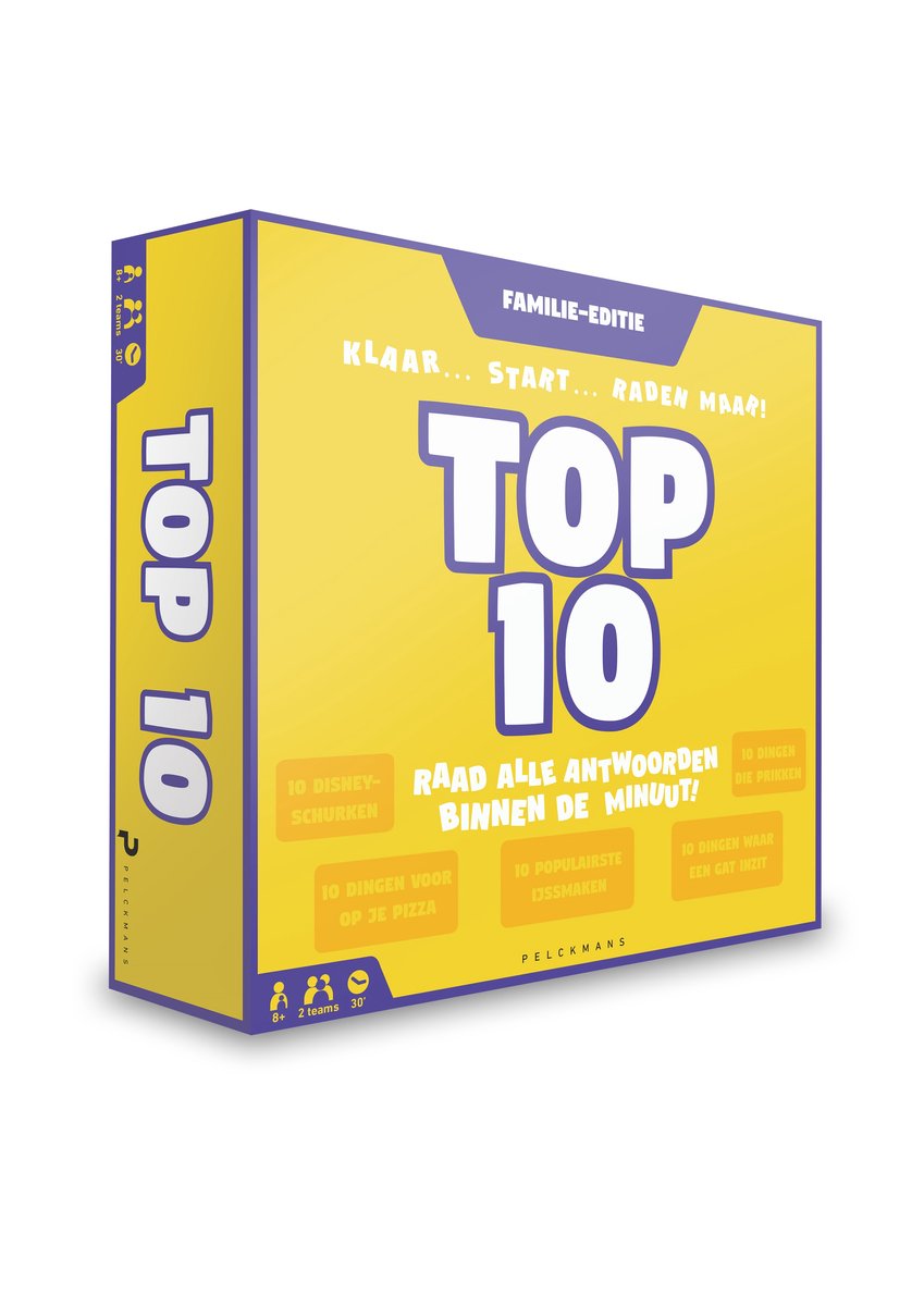 Top 10 - familie-editie spel - Raad alle antwoorden binnen 1 minuut