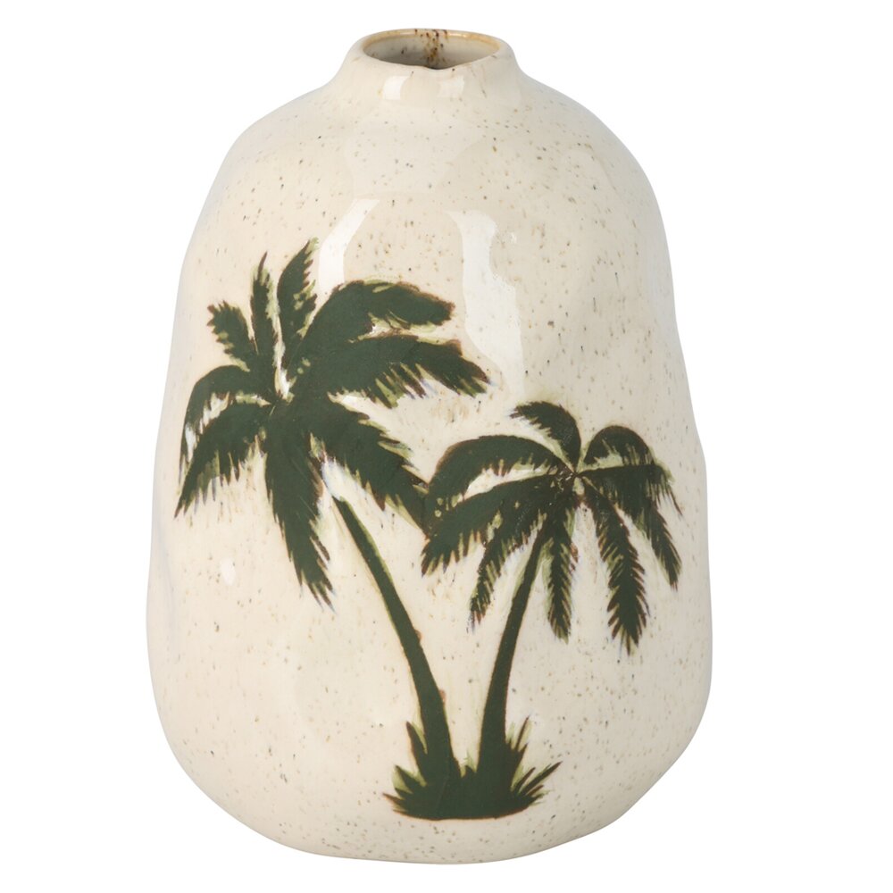 Vaas met palmboom print - ass. (prijs per stuk)