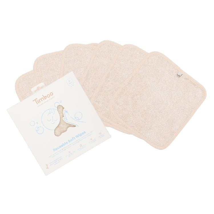 TIMBOO soft wipes reusable 20x20cm - frosted almond - 6st