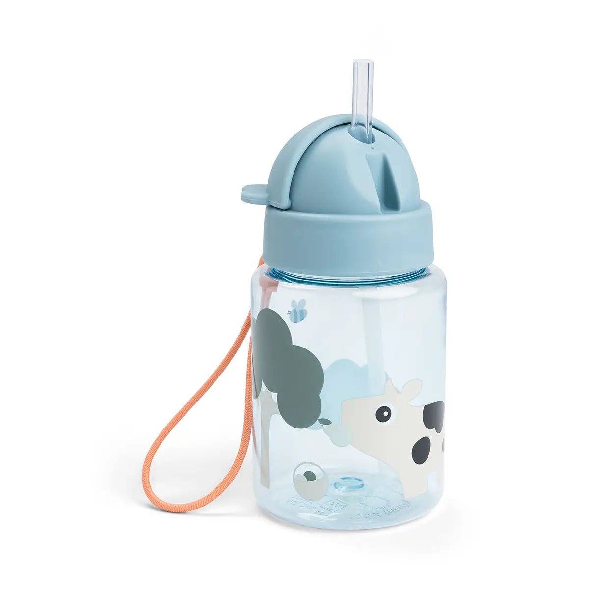 DONE BY DEER Straw bottle - tiny farm blue