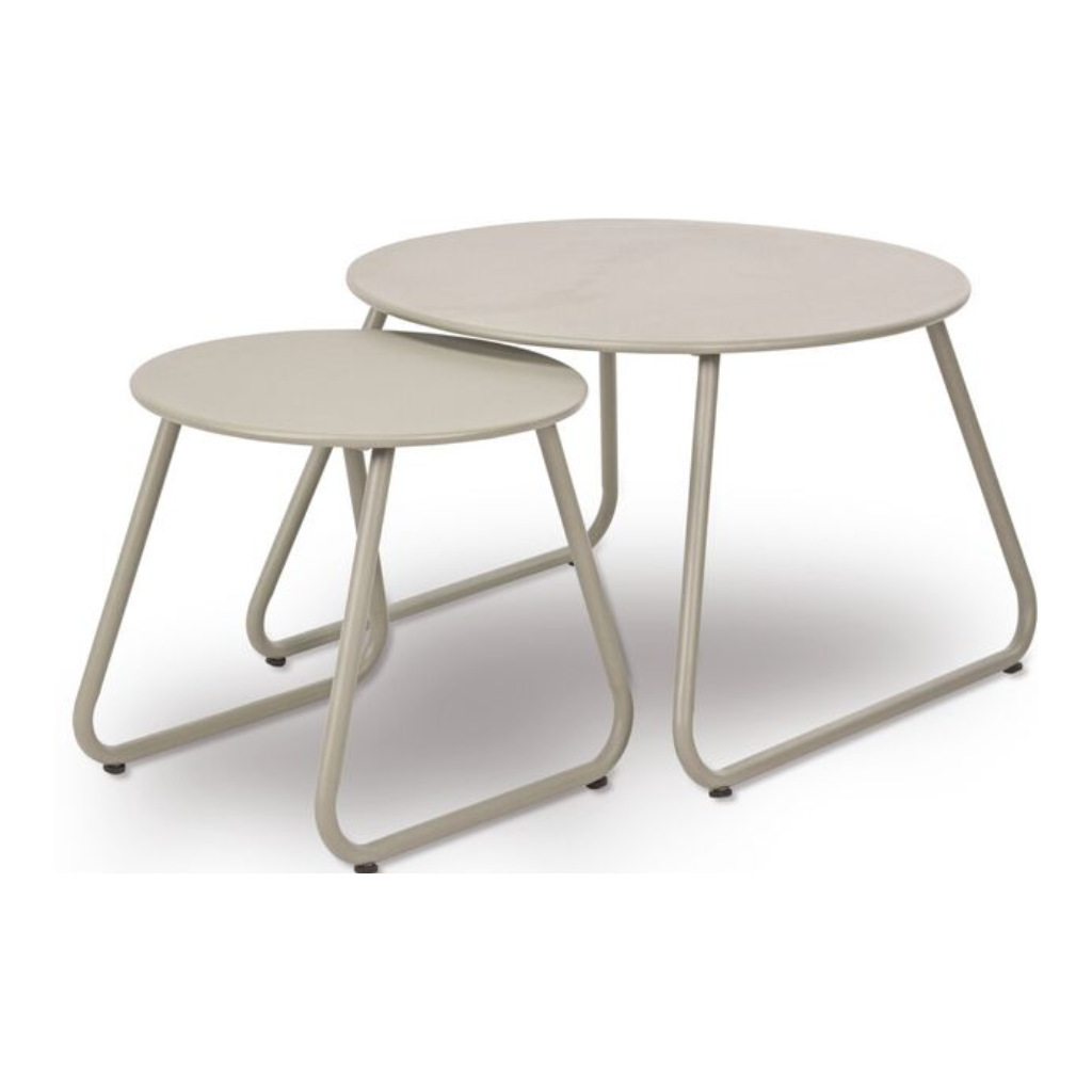 Set 2 bijzettafeltjes - beige
