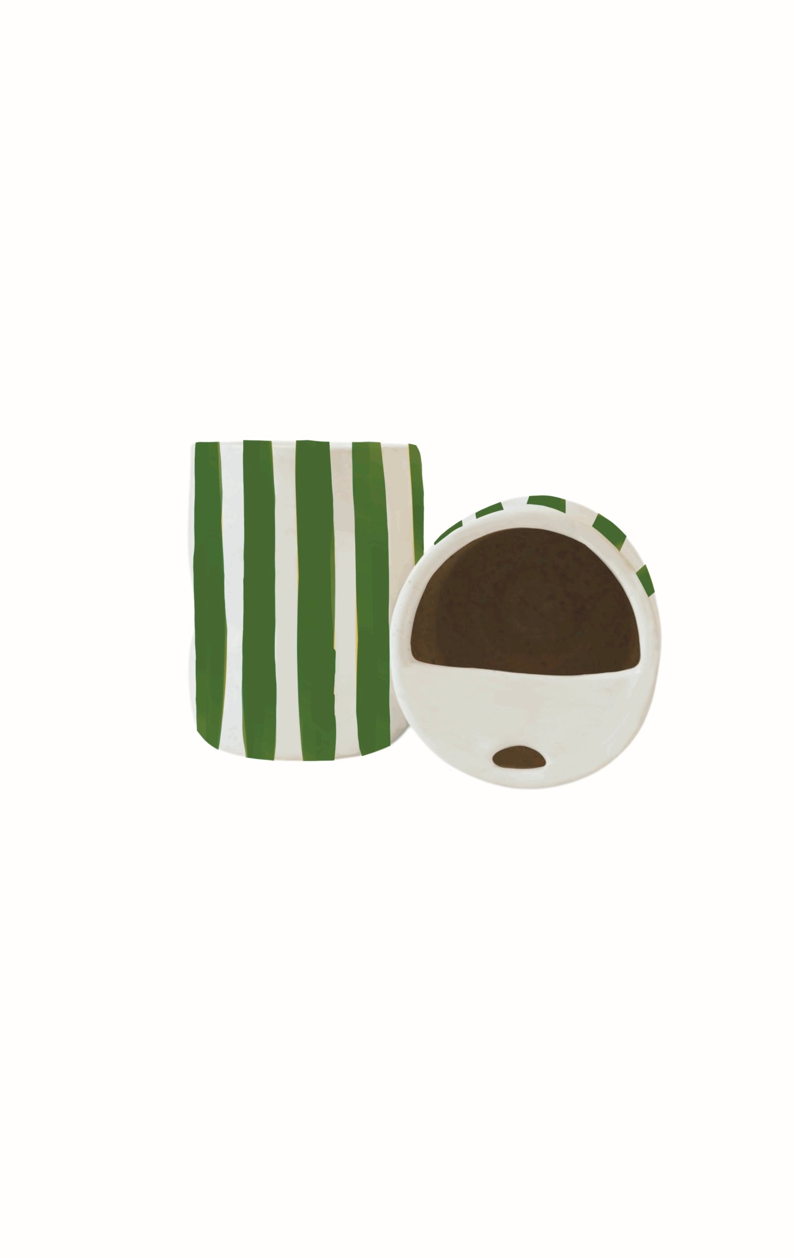 VAL Coffee on the go - dark green stripe