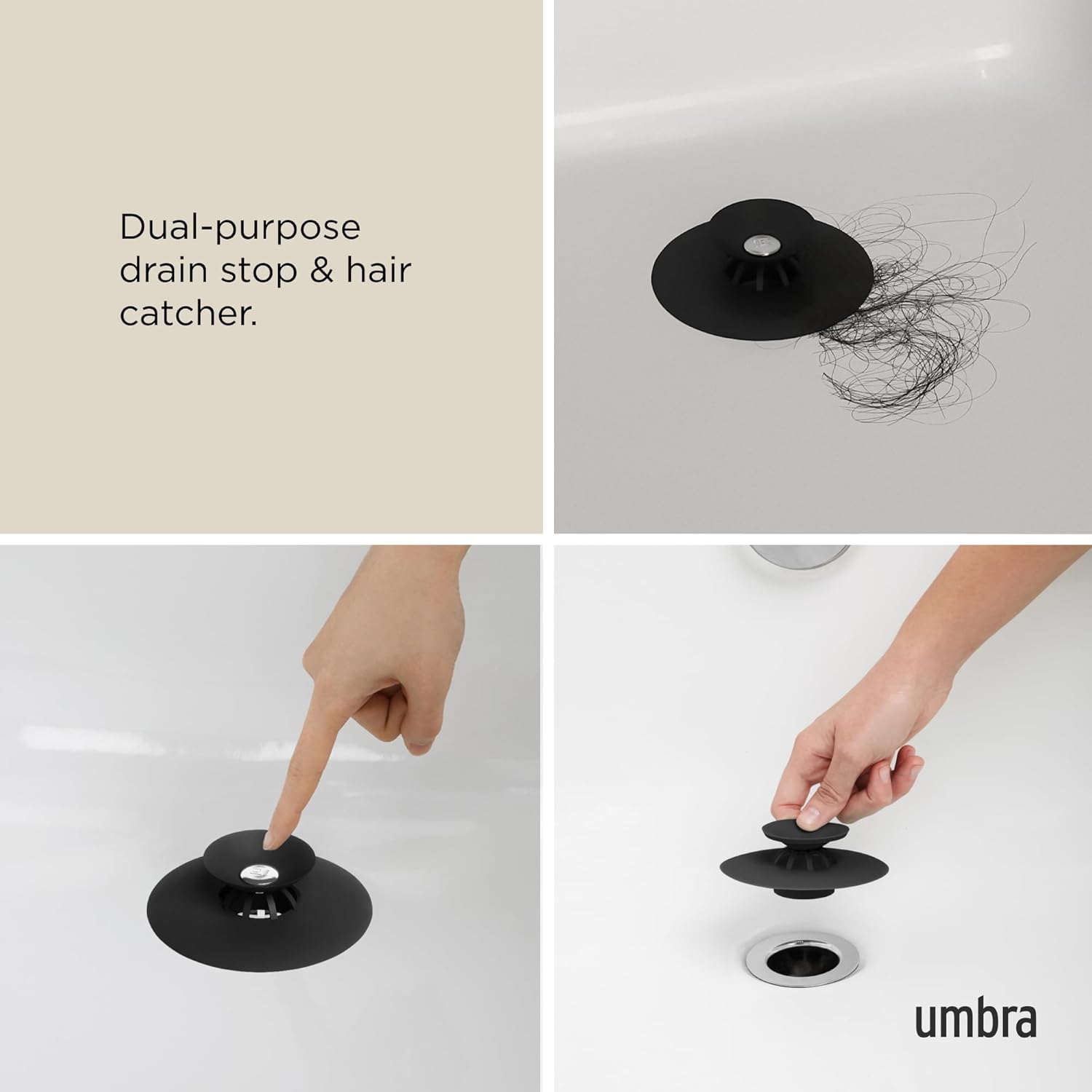 UMBRA Flex afvoerstop haarfilter - black