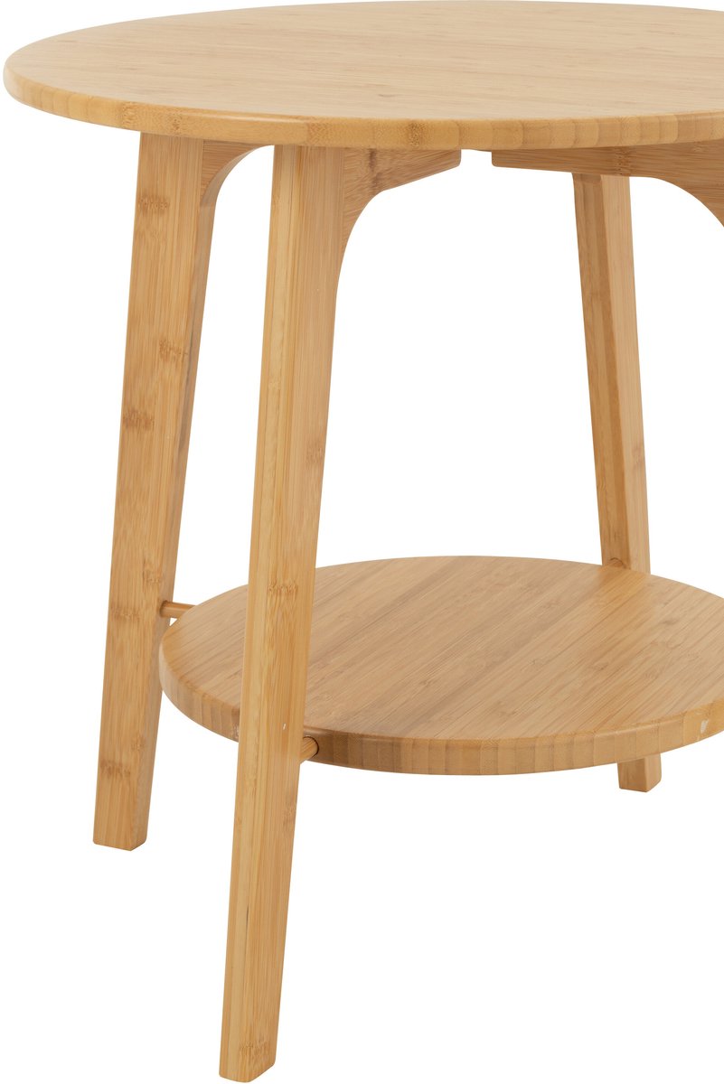JOLIPA bijzettafel rond - bamboe - 50x50x50cm - Smal