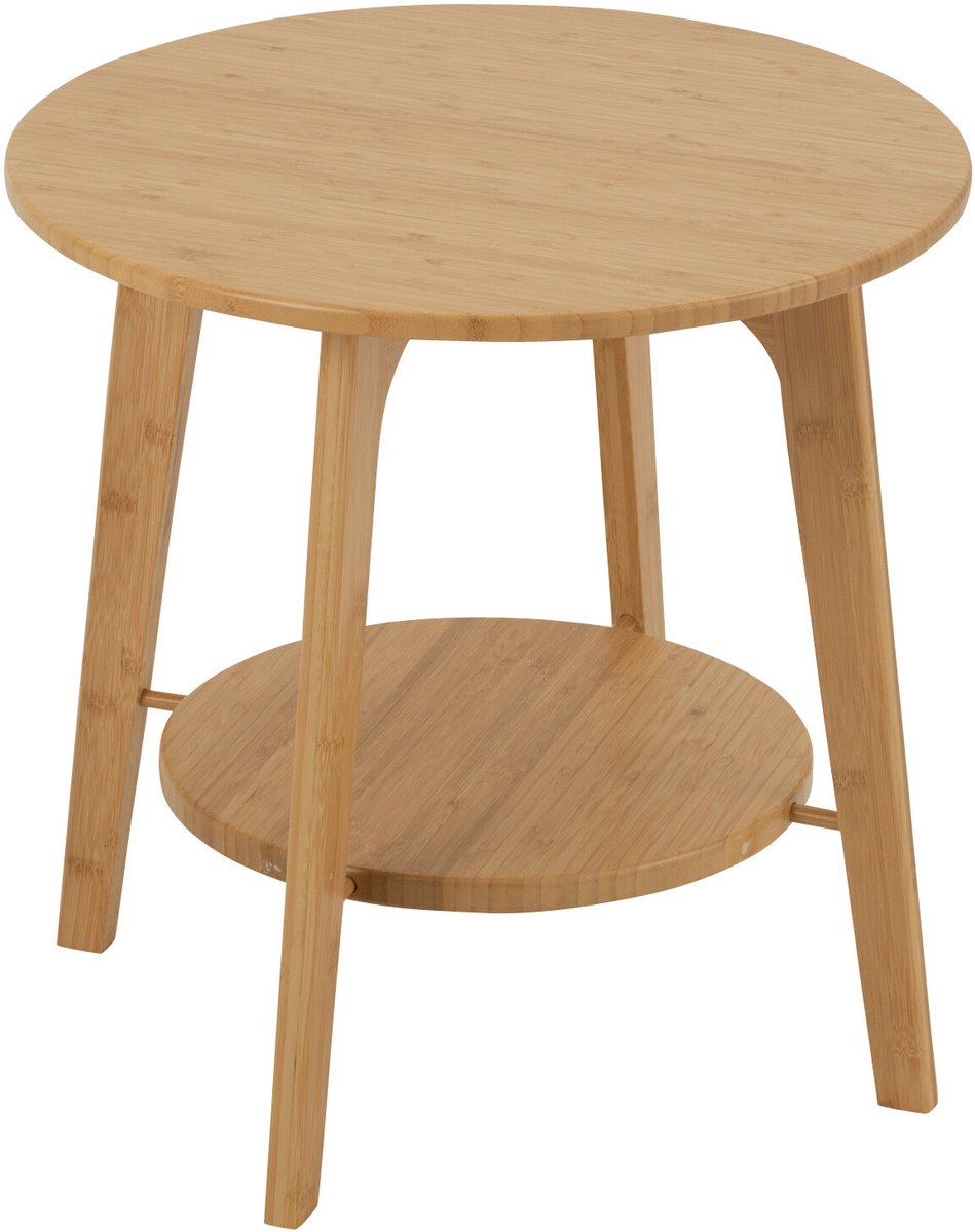 JOLIPA bijzettafel rond - bamboe - 50x50x50cm - Smal